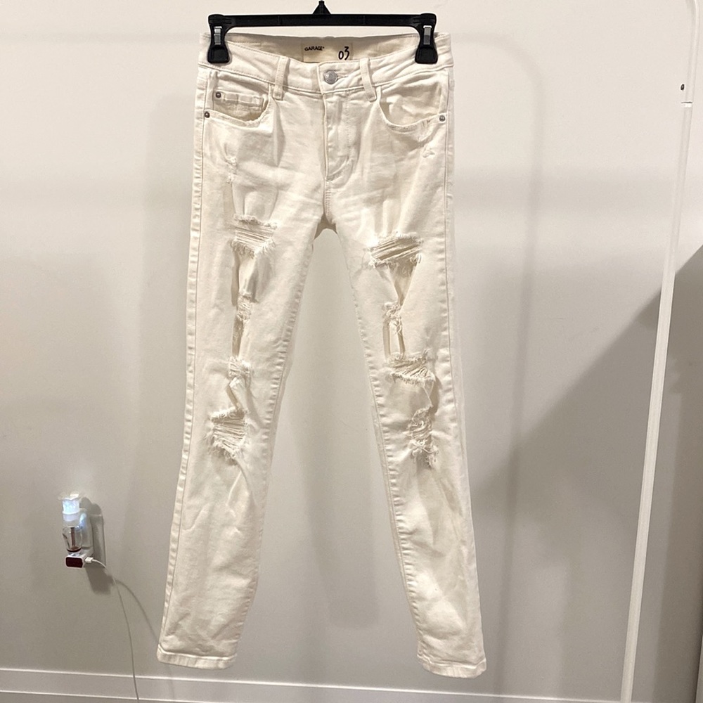 White ripped jeans